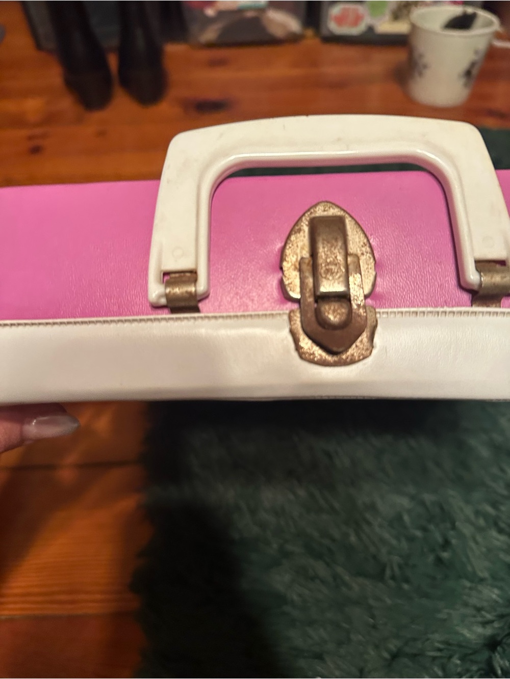Vintage 1970 Barbie Doll Case Pink Mod Floral Mattel Carrying Case - Picture 4 of 16